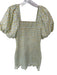English Factory Size L Green & Yellow Cotton Smocked Floral Bubble Sleeve Dress Green & Yellow / L