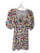 Rixo for Target Size 14 Red & Yellow print Floral Buttons Puff Sleeve Mini Dress Red & Yellow print / 14