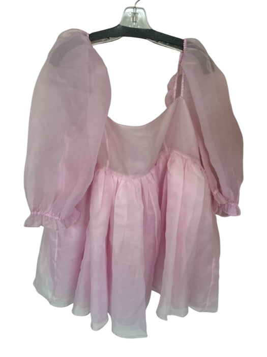 Selkie Size XL Light Pink Polyester Mini Balloon Sleeve Dress Light Pink / XL
