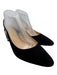 Ann Mashburn Shoe Size 42 Black Leather Suede Block Heel Slingback Pumps Black / 42