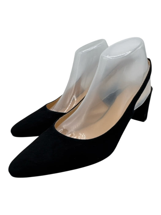 Ann Mashburn Shoe Size 42 Black Leather Suede Block Heel Slingback Pumps Black / 42