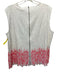 Elie Tahari Size XL White & Pink Cotton Sleeveless Back Zip Top White & Pink / XL