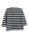 Ann Mashburn Size S White & Navy No Fabric Tag Mock Neck 3/4 Sleeve Striped Top White & Navy / S