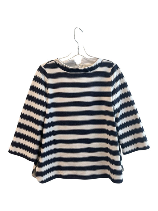 Ann Mashburn Size S White & Navy No Fabric Tag Mock Neck 3/4 Sleeve Striped Top White & Navy / S