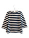 Ann Mashburn Size S White & Navy No Fabric Tag Mock Neck 3/4 Sleeve Striped Top White & Navy / S