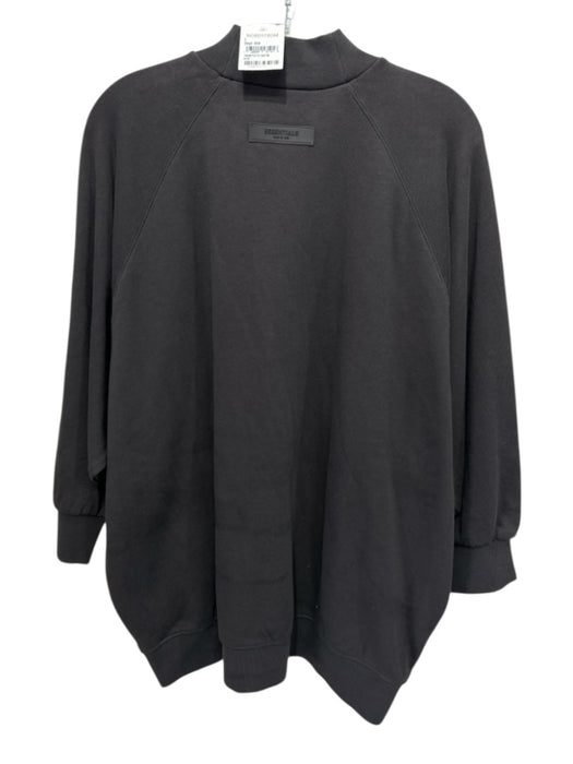 Essentials Size Large Gray Cotton 1/2 Sleeve Numbers Mock Neck Sweater Gray / Large