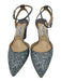 Jimmy Choo Shoe Size 41.5 Silver Leather Glitter Pointed Toe Ankle Strap Pumps Silver / 41.5