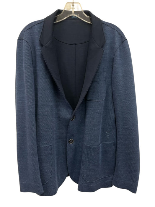 Rye 51 Size 52 Navy & Blue Cotton Blend Twill Cardigan Men's Sweater Navy & Blue / 52