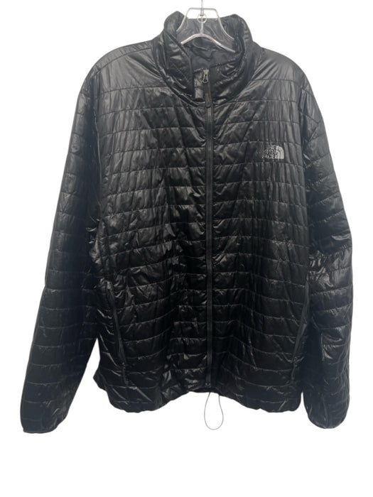 The North Face Size XL Black Synthetic Solid Puffer Zip Up Men's Jacket Black / XL
