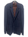 Saks Fifth Ave Blue Cotton Blend Solid 2 Button Men's Blazer Blue / 46R