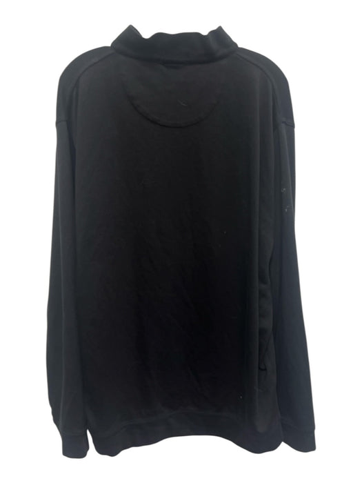 Peter Millar Size XXL Black Cotton Blend Solid Quarter Zip Long Sleeve Shirt Black / XXL