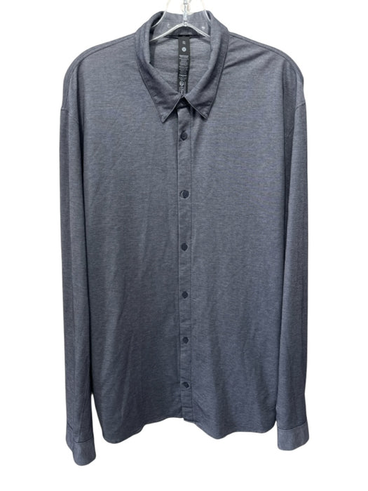 Lululemon Size XXL Dark Gray Synthetic Solid Athletic Men's Long Sleeve Shirt Dark Gray / XXL