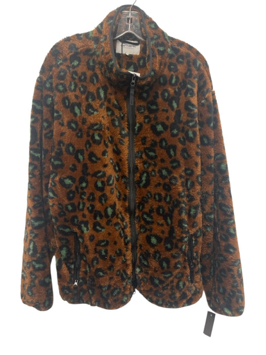 Carhartt NWT Size XL Orange & Green Print Synthetic Cheetah Zip UP Men's Jacket Orange & Green Print / XL