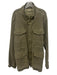 Faherty Size XXL Olive Green Cotton Blend Solid Military Button up Men's Jacket Olive Green / XXL