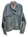 Chaps Vintage Size 2XL Light Wash Cotton Solid Trucker Patches Men's Jacket Light Wash / 2XL