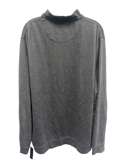 Peter Millar Size XXL Gray Cotton Blend Solid Quarter Zip Long Sleeve Shirt Gray / XXL