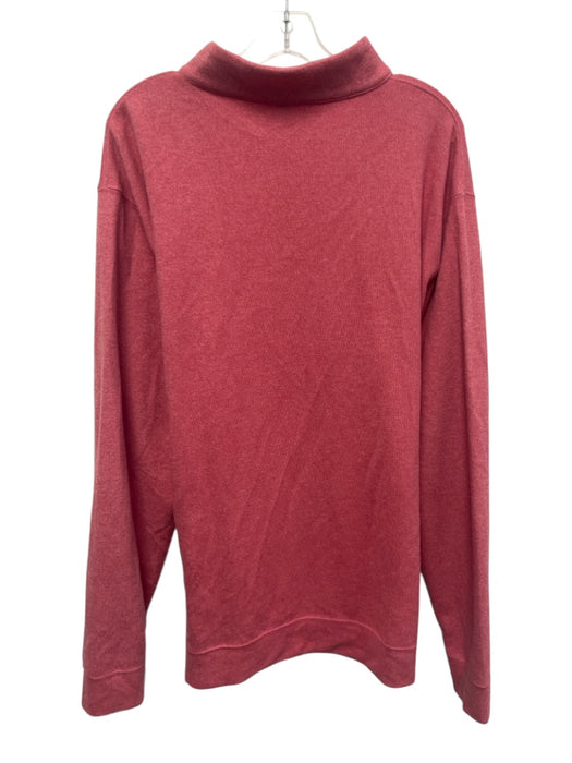 Peter Millar Size XXL Pink Synthetic Solid Quarter Zip Men's Long Sleeve Shirt Pink / XXL