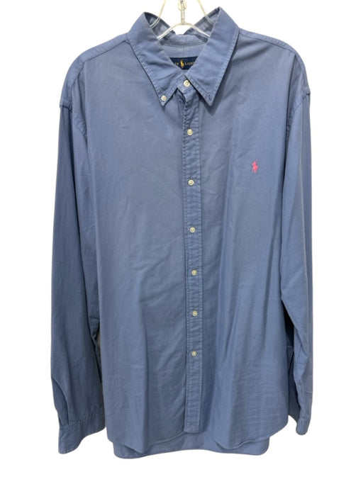 Ralph Lauren Size XXL Blue Cotton Blend Solid Button up Men's Long Sleeve Shirt Blue / XXL
