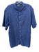 Polo Size XL Blue Linen Solid Button up Men's Short Sleeve Blue / XL