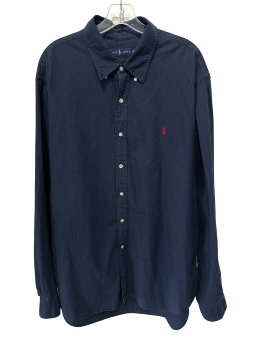 Ralph Lauren Size XXL Navy Cotton Solid Oxford Button up Men's Long Sleeve Shirt Navy / XXL