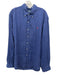 Ralph Lauren Size XL Blue Linen Solid Button Up Button Down Long Sleeve Shirt Blue / XL