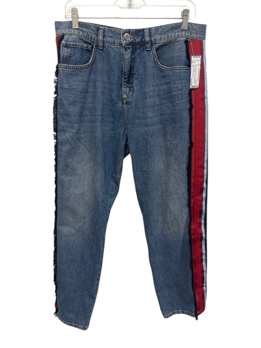 Victoria Victoria Beckham Size 30 Blue & Red Cotton Blend Denim Mid Rise Jeans Blue & Red / 30
