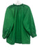 Ann Mashburn Size L Green Cotton Blend Raw Edge Button Down Pockets Top Green / L