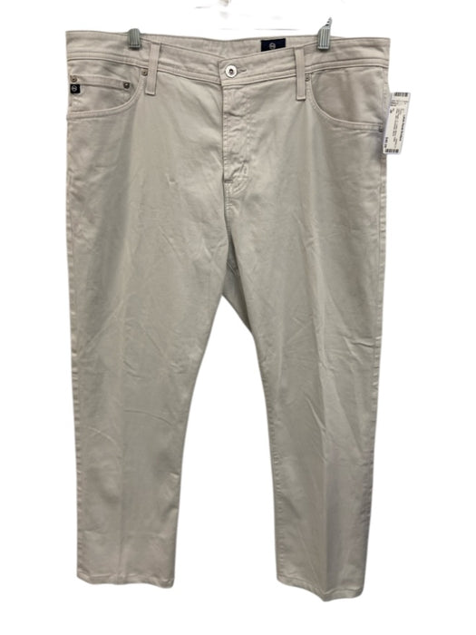 AG Size 38 Light Beige Cotton Blend Solid Khaki Slim Men's Pants Light Beige / 38