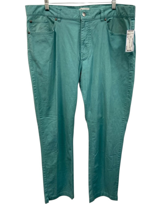 Peter Millar Size 38 Green Cotton Blend Solid Khaki Slim Men's Pants Green / 38