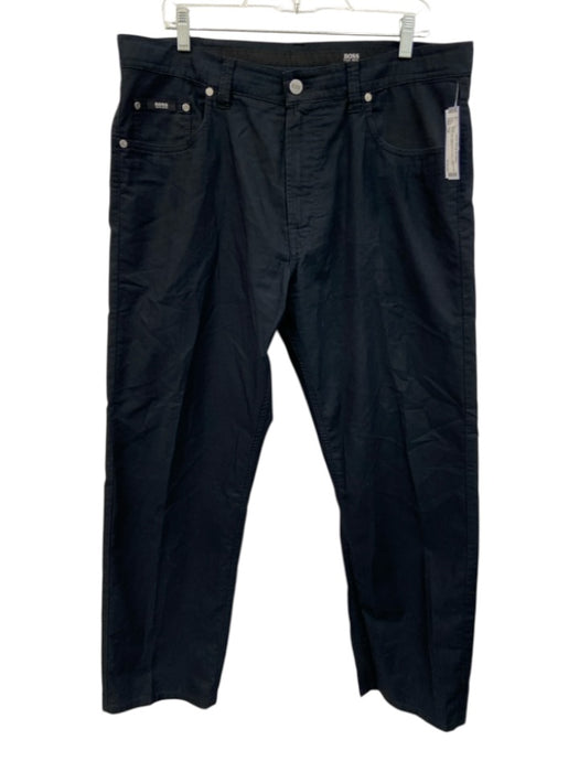Boss Size 38 Black Cotton Blend Solid Khaki Men's Pants Black / 38