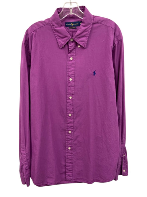 Ralph Lauren Size XL Purple Cotton Solid Button Up Button Down Long Sleeve Shirt Purple / XL