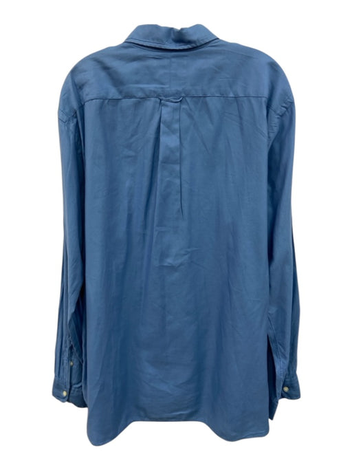Ralph Lauren Size XL Blue Cotton Solid Button Up Button Down Long Sleeve Shirt Blue / XL