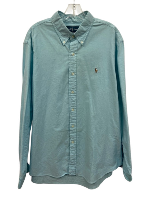 Ralph Lauren Size XL Light blue Cotton Solid Oxford Button up Long Sleeve Shirt Light blue / XL