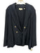 Vince Size 16 Navy Silk Double Breast Mother of Pearl Buttons Pockets Jacket Navy / 16