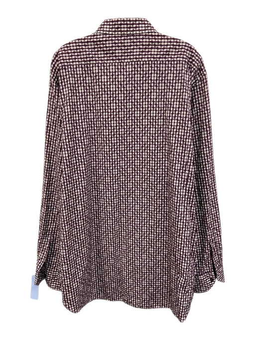 Etro Size 44 Purple & White Cotton Abstract Button Up Miltered Long Sleeve Shirt Purple & White / 44