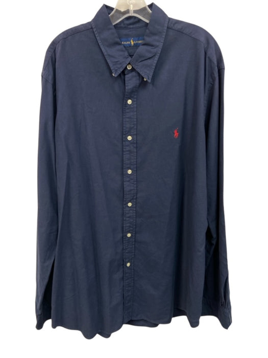Ralph Lauren Size XXL Blue Cotton Solid Oxford Button up Men's Long Sleeve Shirt Blue / XXL