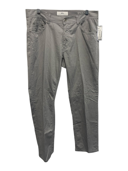Brax Size Est 33 Gray & White Synthetic Micro Khakis Men's Pants Gray & White / Est 33
