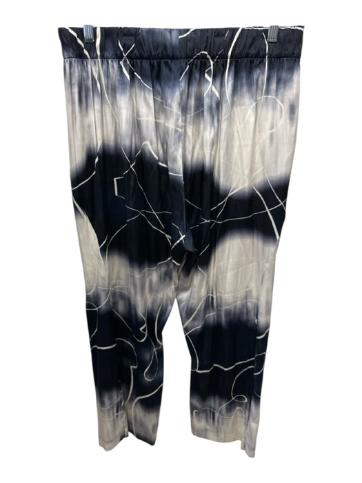 Maria + Cornejo Size 14 Black, gray & white Silk V Neck Ombre Straight Pant Set Black, gray & white / 14