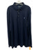 Polo Size XL Navy Blue Synthetic Solid Polo Athleisure Men's Long Sleeve Shirt Navy Blue / XL