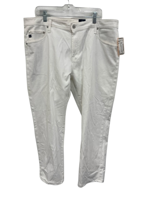 AG Size 40 White Cotton Blend Solid Khakis Men's Pants White / 40