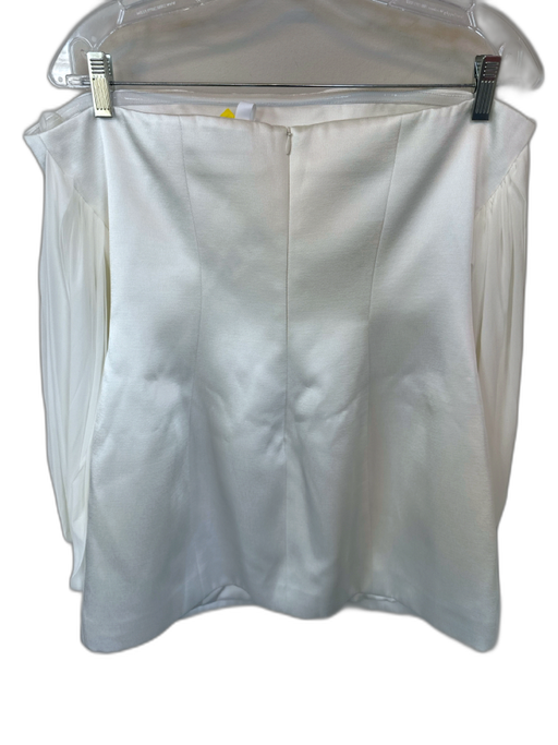 JW PEI Size 10 White Polyester & Rayon Off Shoulder Long Sleeve Mini Dress White / 10