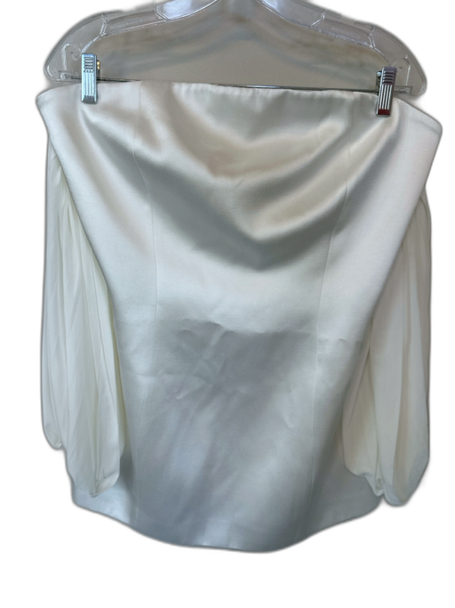 JW PEI Size 10 White Polyester & Rayon Off Shoulder Long Sleeve Mini Dress White / 10