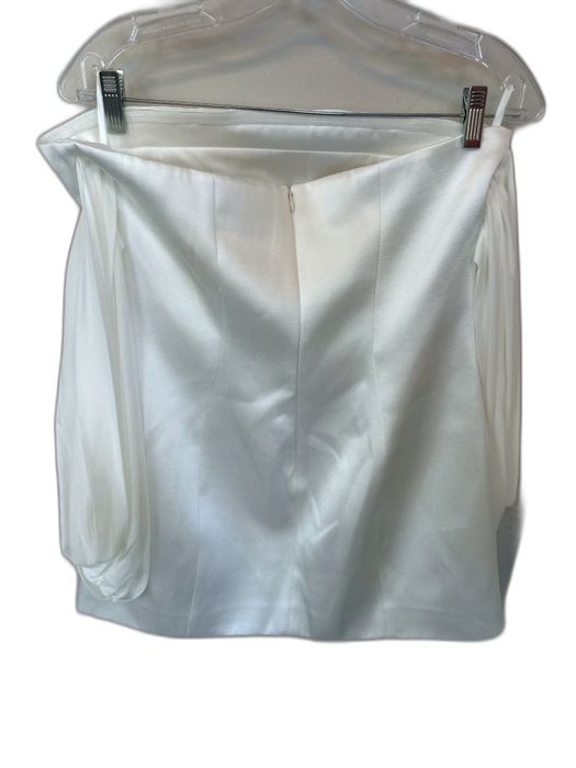 JW PEI Size 8 White Polyester & Rayon Off Shoulder Long Sleeve Mini Dress White / 8