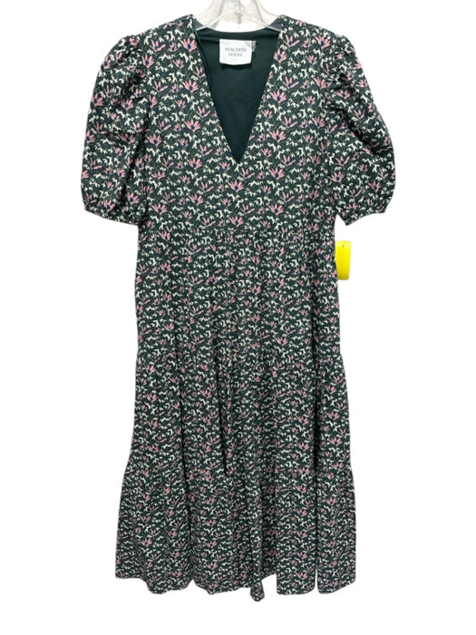 Hyacinth House Size Small Green, Pink, Blue Cotton Short Puff Sleeve Dress Green, Pink, Blue / Small