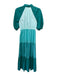 Playa Lucila Size Small Teal & Light Blue Cotton Short Sleeve Color Block Dress Teal & Light Blue / Small