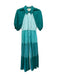 Playa Lucila Size Small Teal & Light Blue Cotton Short Sleeve Color Block Dress Teal & Light Blue / Small