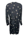 Vince Size Small Black, Brown, Gray Polyester Long Sleeve Floral Text Dress Black, Brown, Gray / Small