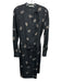 Vince Size Small Black, Brown, Gray Polyester Long Sleeve Floral Text Dress Black, Brown, Gray / Small