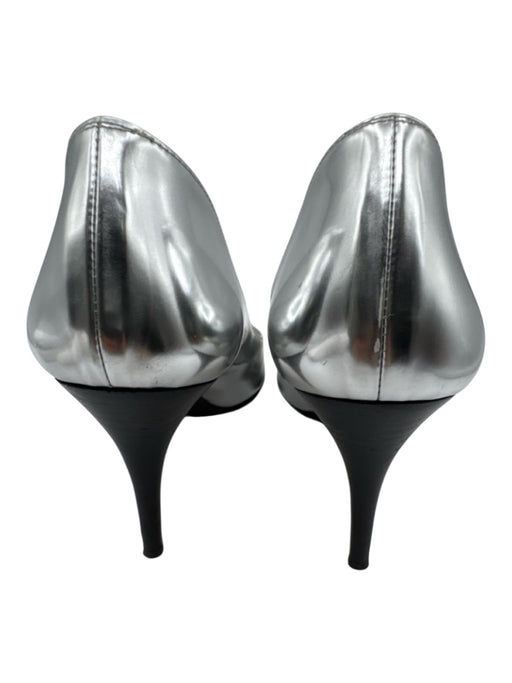 Stuart Weitzman Shoe Size 10 Silver Leather Pointed Toe Metallic Pumps Silver / 10
