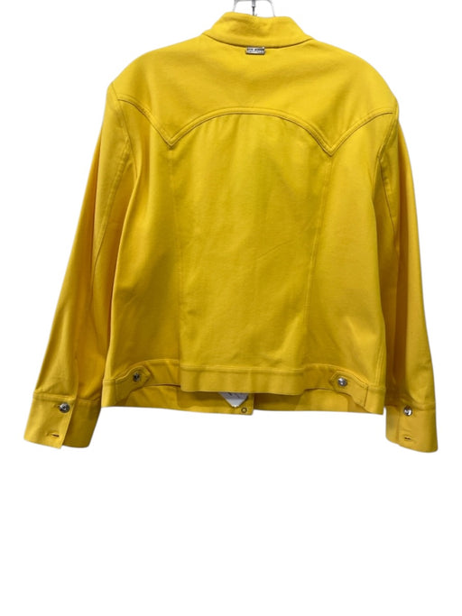St John Sport Essentials Size XL Bright Yellow Cotton Blend Button Front Pants Bright Yellow / XL